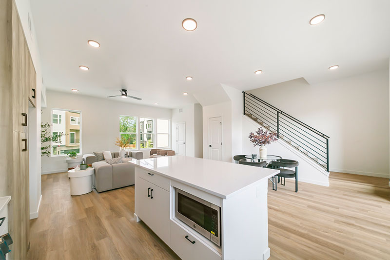 Second floor kitchen and main living space