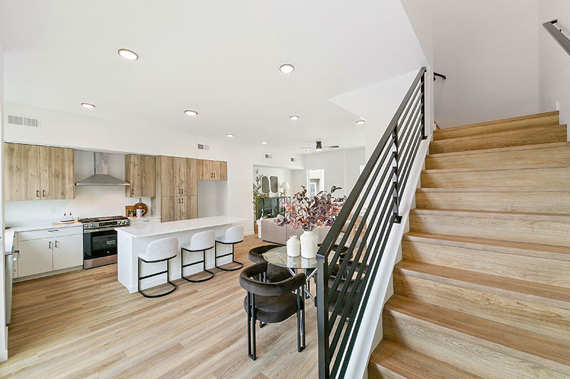 Second floor kitchen and diining space